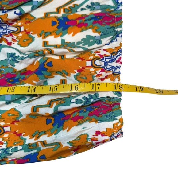 Christian Siriano Boho Chic Cropped Top Blouse Balloon Sleeve Small Tribal Print - Picture 7 of 10